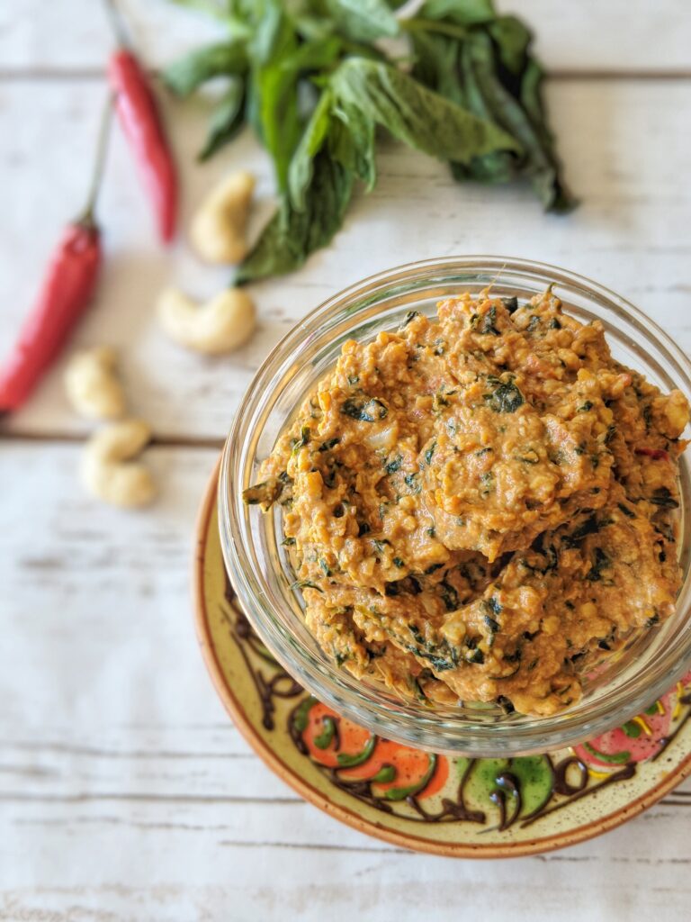 This super simple Vegan Sun-Dried Tomato Pesto is the perfect Whole30 compliant condiment to have on hand to quickly enhance almost any dish!