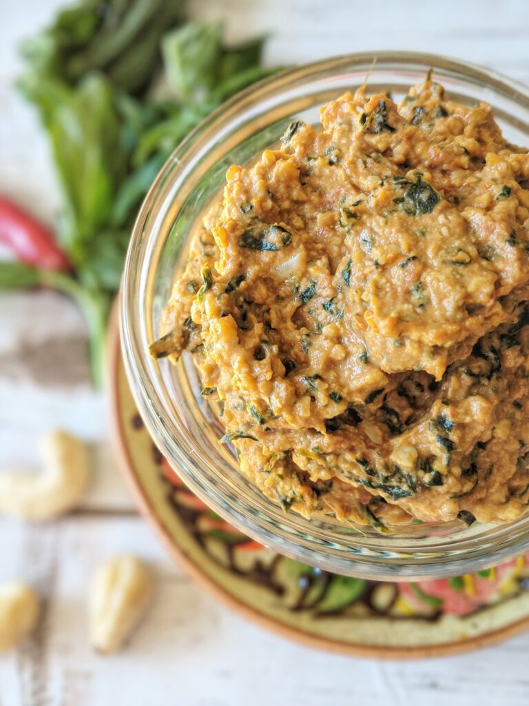 This dairy-free Whole30, Paleo and Vegan Sun-Dried Tomato Pesto is a great condiment to have on hand to quickly flavor dishes and enhance just about any dish!