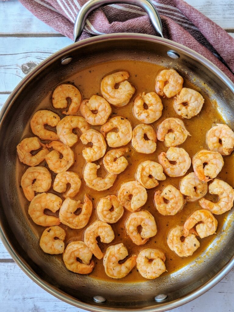 Delicious marinated shrimp are seared in a hot skillet. They're great served as is or as shrimp tacos wrapped in healthy lettuce leave or your favorite tortilla.