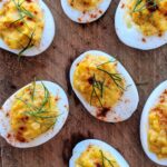 Perfectly hard-boiled eggs are filled with classic deviled eggs yolks kicked up a notch with the anise-like flavor of fennel.