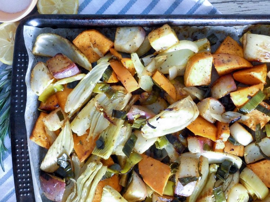 Roasting vegetables is a super simple, mostly hands-off method for preparing vegetables, yet the end result is elegant enough to add to your holiday table and really impress your guests. This medley of roasted vegetables, in particular,  includes turnips, sweet potatoes and leeks, but the real star of the show is the fennel.