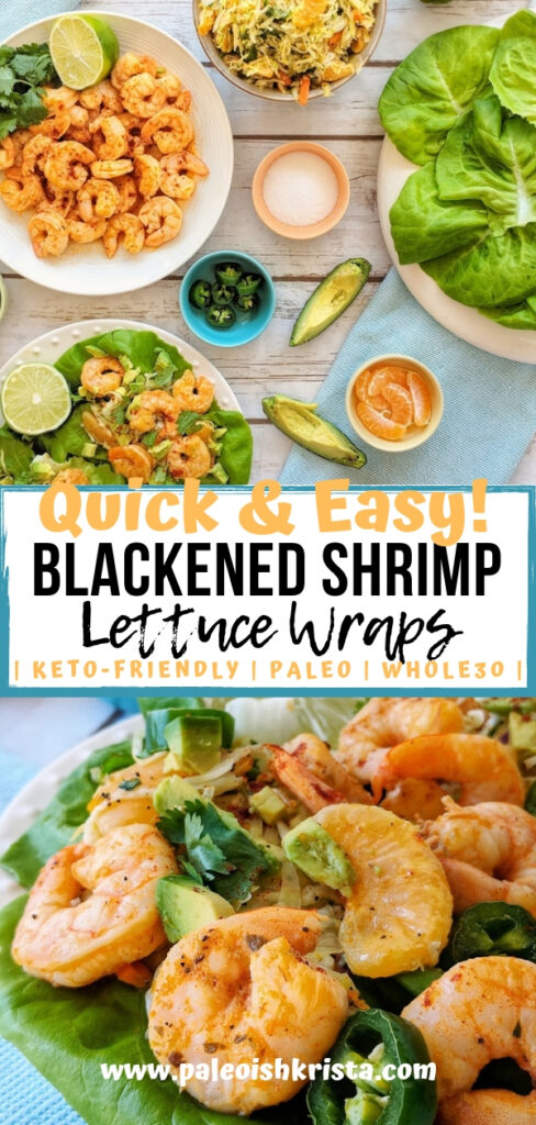 These easy marinated shrimp are great served in crisp and refreshing bibb lettuce leaves with fresh coleslaw and your favorite taco toppings. Shrimp are naturally gluten-free making this recipe easy to customize for your Keto, Paleo or Whole30 lifestyle!