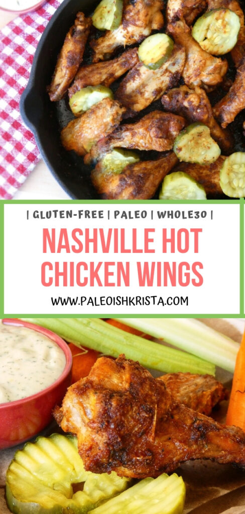 If you can handle quite a bit of spice, these Nashville Hot Chicken Wings are FOR YOU! "Fried" in an oven or air fryer and then tossed in a fiery hot wing sauce, these Keto, Paleo and Whole30 wings are absolute chicken wing perfection!